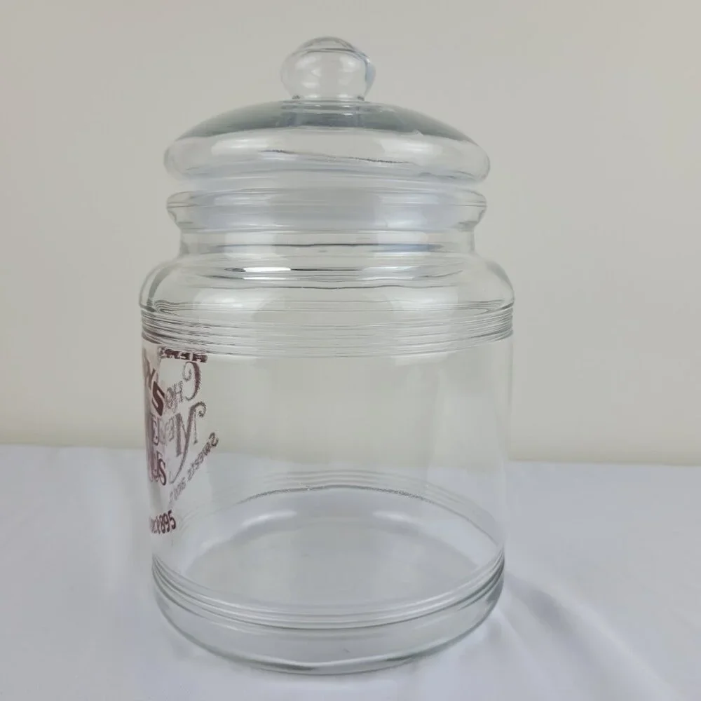 Vintage Hershey’s Chocolate Memories Sweets Treats 1895 Glass cookie jar Lid 90s - Picture 11 of 16